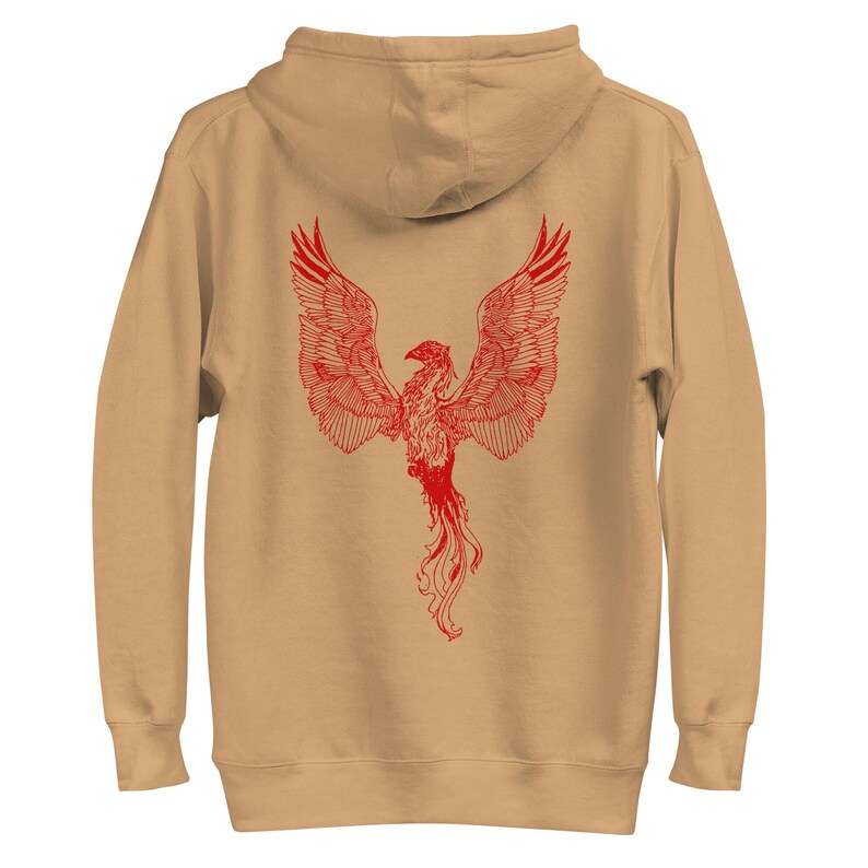 Phoenix Unisex Hoodie, Red Firebird Fantasy Design