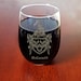Custom Family Crest Clear Stemless Wine Glass 18 Oz, Engraved Coat of ...