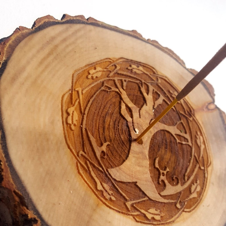 Tree of Life Wooden Incense Holder Handmade Incense Stick Etsy