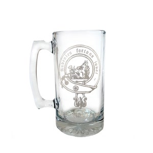 Clan MacKinnon Scottish Crest Stein: Free Shipping & Personalized Engraving