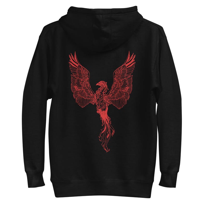 Phoenix Unisex Hoodie, Red Firebird Fantasy Design