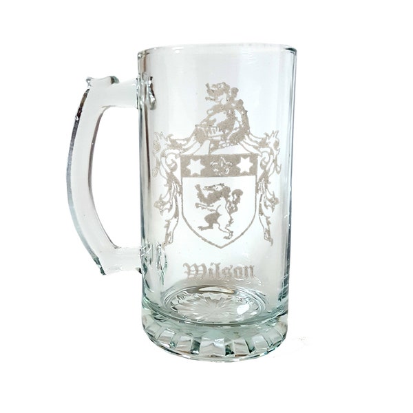 Wilson English Family Coat of Arms 26oz Beer Stein: Free Shipping & Personalized Engraving