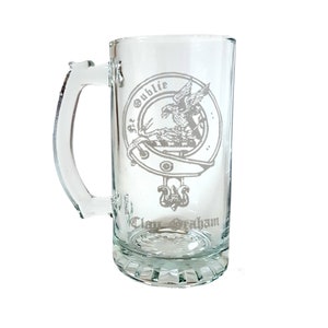 Clan Graham Scottish Crest Stein: Free Shipping & Personalized Engraving