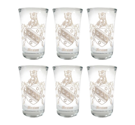 Moore English Family Coat of Arms Shot Glass 1.5oz Set of 6 Free Personalized Engraving Moore English Family Coat of Arms Shot Glass 1.5oz Set of 6 Free Personalized Engraving