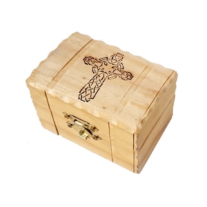 Celtic Cross Small Wooden Box