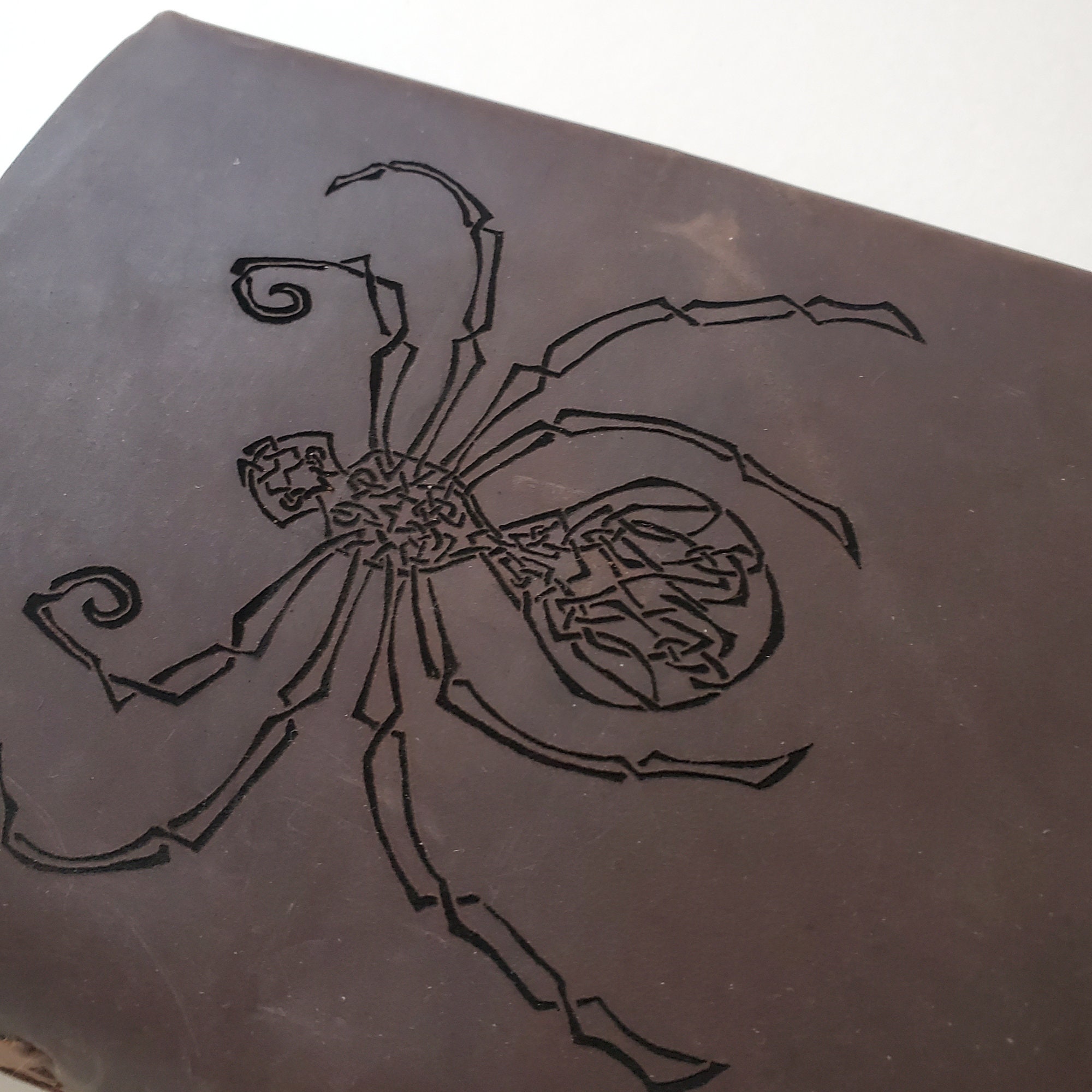Celtic Spider Leather Journal, Free Personalization 5