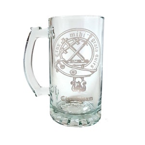 Clan Adam Scottish Crest 27oz Beer Stein: Free Shipping & Personalized Engraving