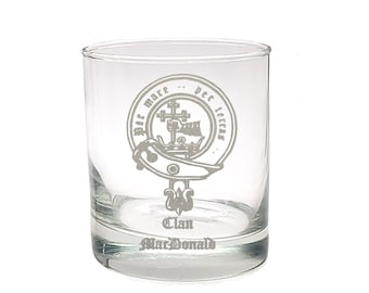 Kundenspezifisches schottisches Clan Crest Whisky-Glas 10 Unzen, gemacht, um das Clan-Abzeichen zu bestellen
