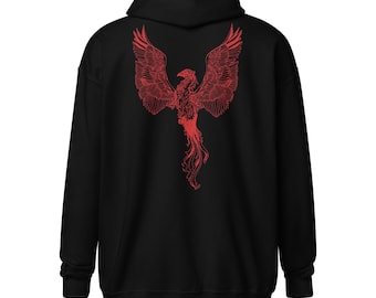 Rot Phoenix Rising Unisex Heavy Blend Reißverschluss Hoodie