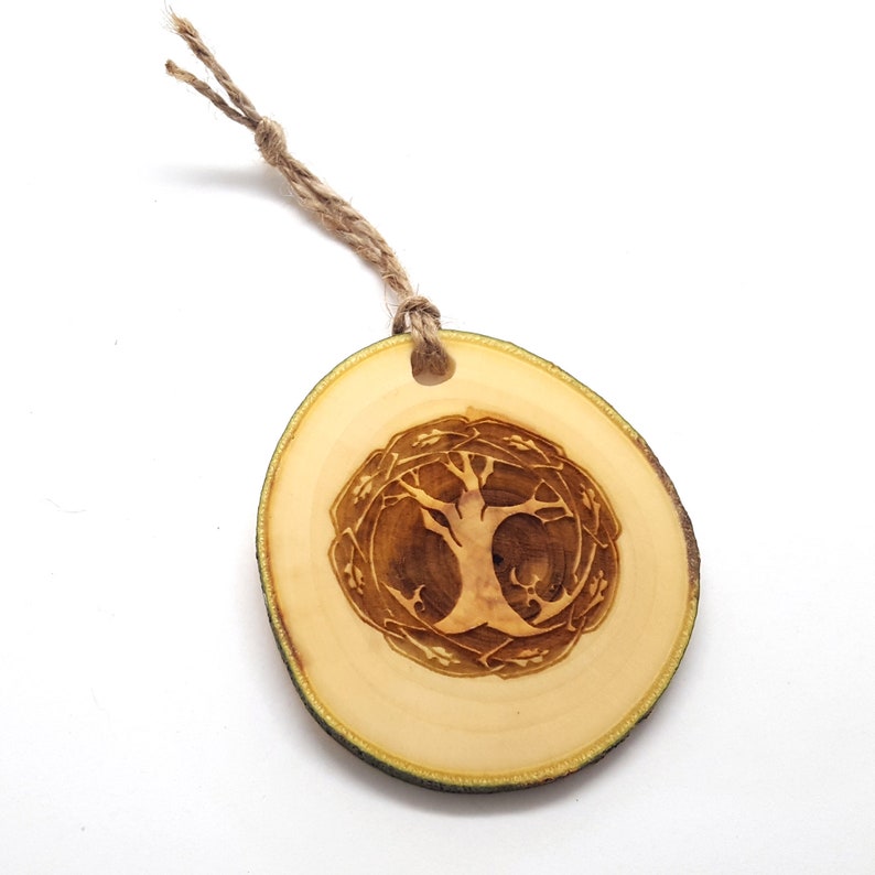 Tree of Life Essential Wooden Ornament Natural Tree Slice Hanging