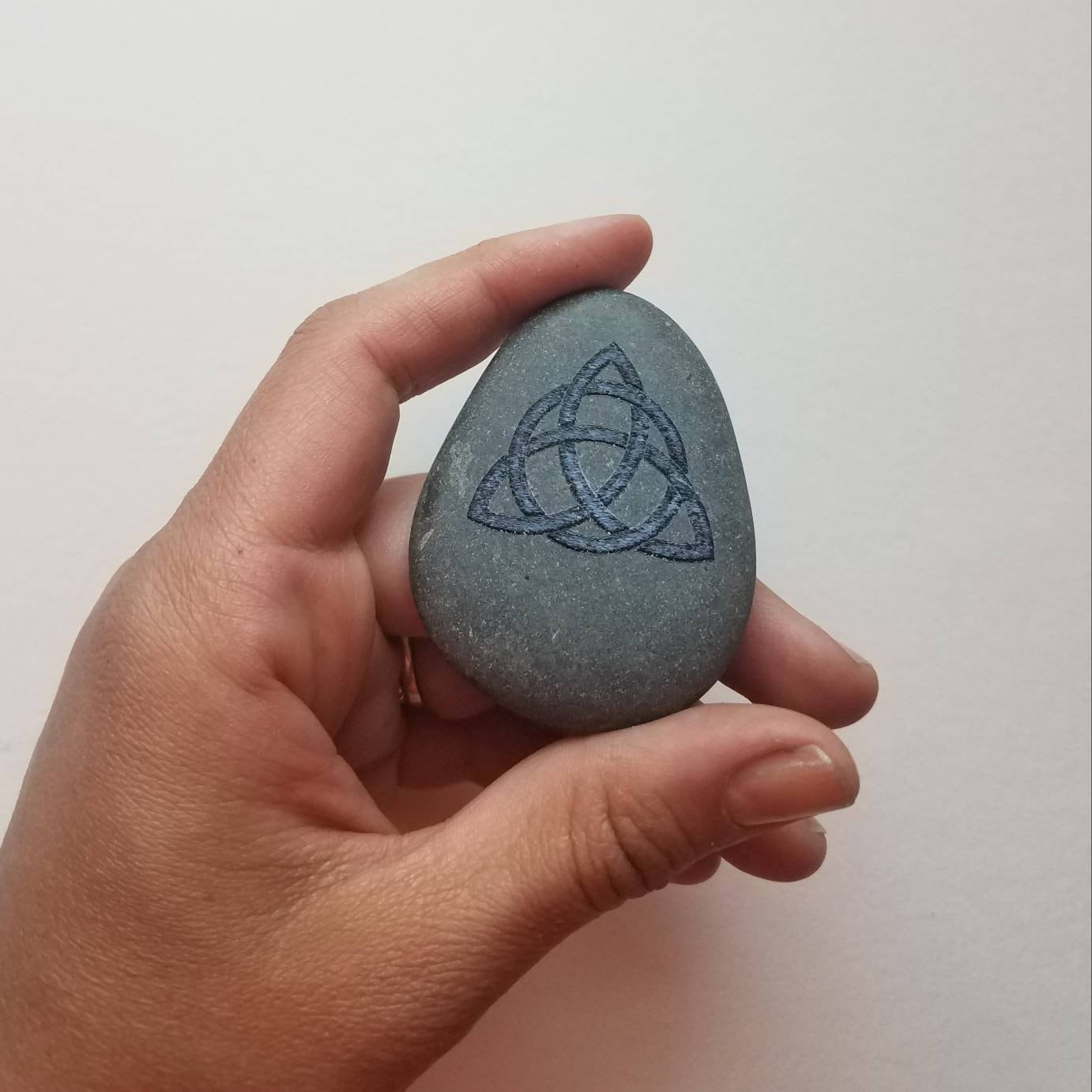 Trinity Knot Engraved Worry Stone Free Personalized Etsy