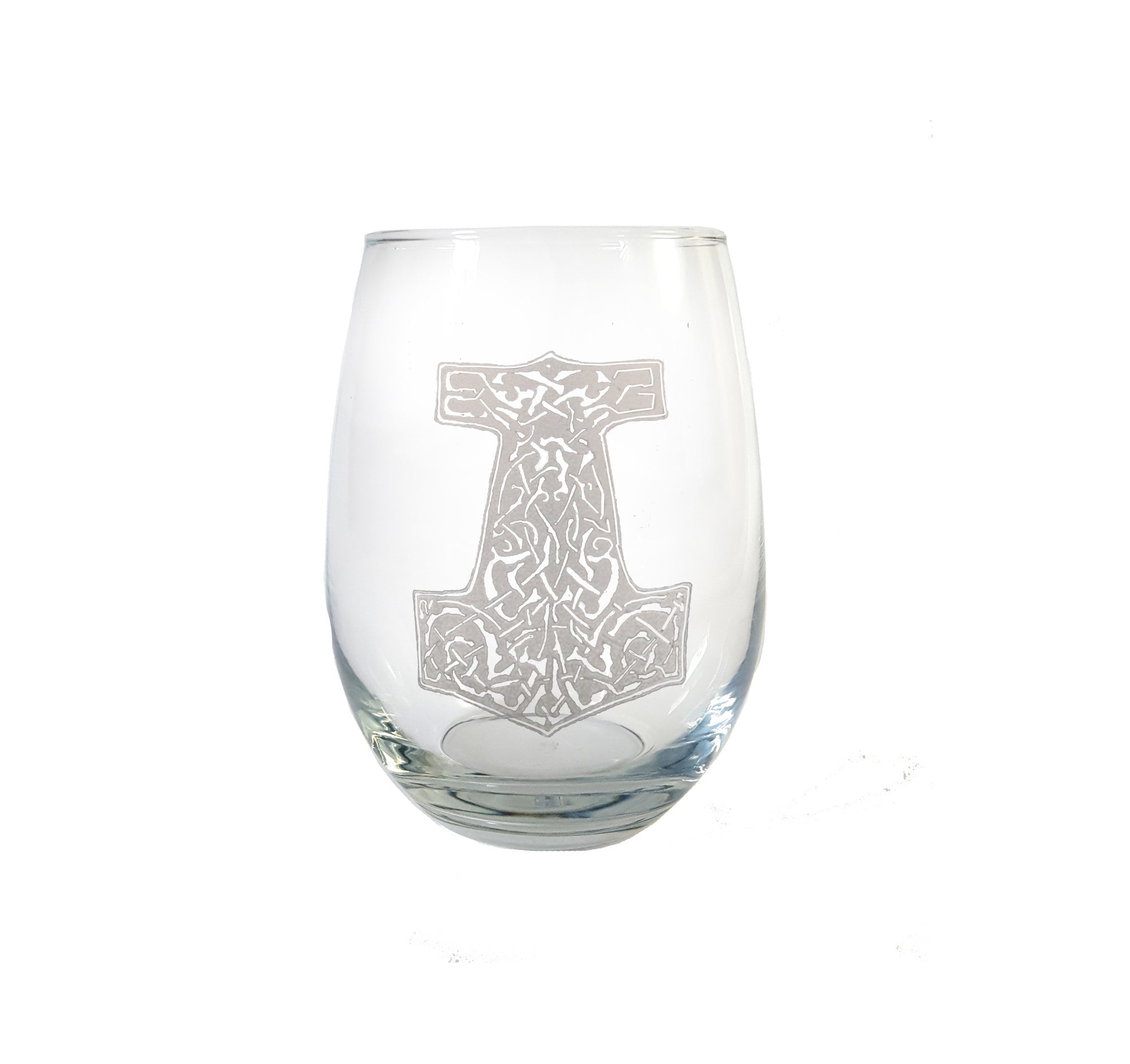 Thor's Hammer Mjolnir Clear Lowball Rocks Glass 10oz Free Personalized Engraving Thor's Hammer Mjolnir Clear Lowball Rocks Glass 10oz Free Personalized Engraving