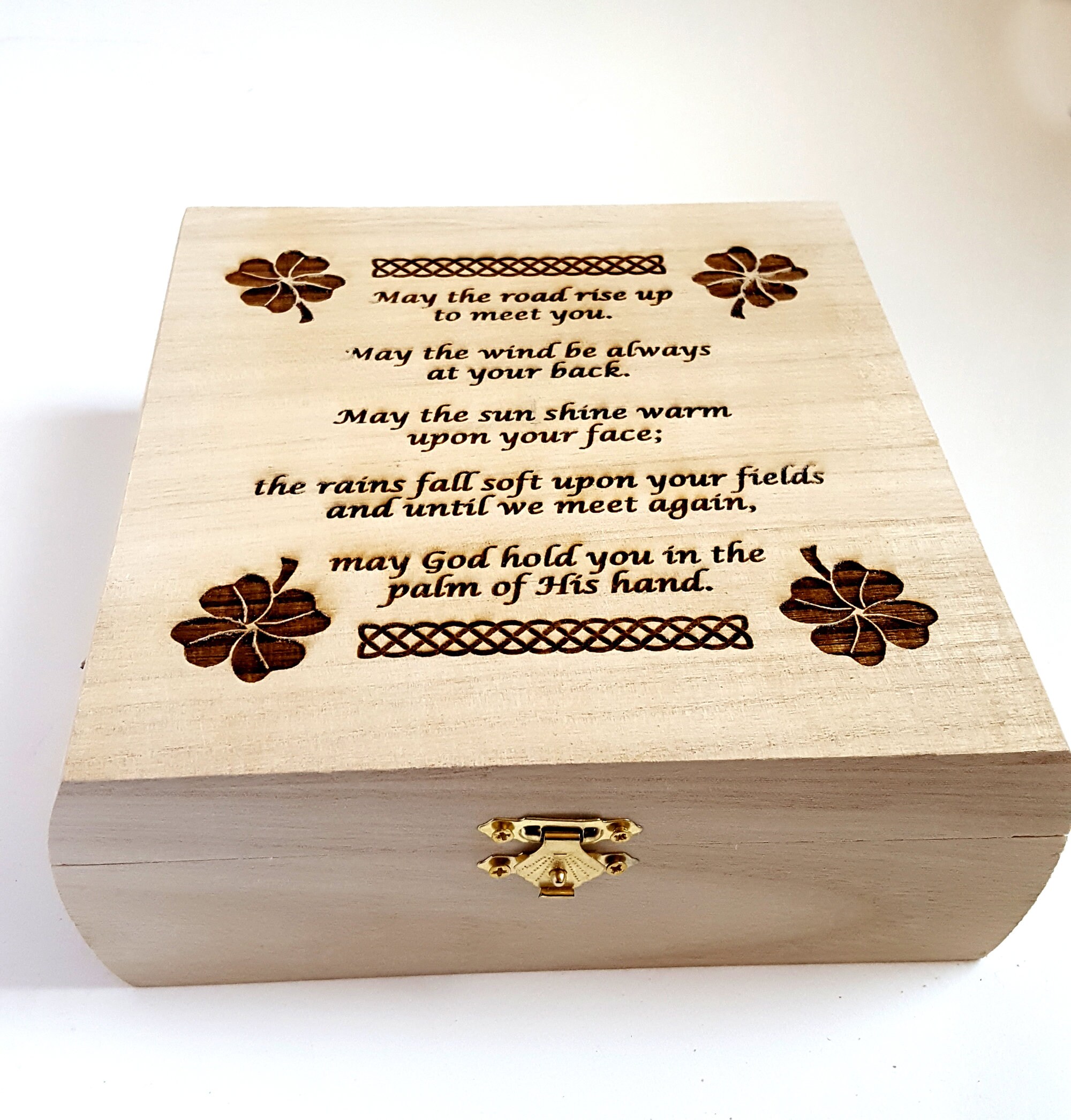 Irish Blessing Wooden Box 7.5 x 7.5 x 2.75 Etsy