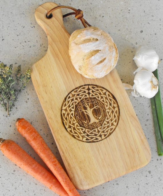 Tree of Life Cutting Board With Handle 13 x 5 1/2 x 3/4 Free Personalized Engraving