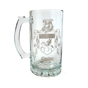Quinn Irish Family Coat of Arms 26oz Beer Stein: Free Personalized Engraving