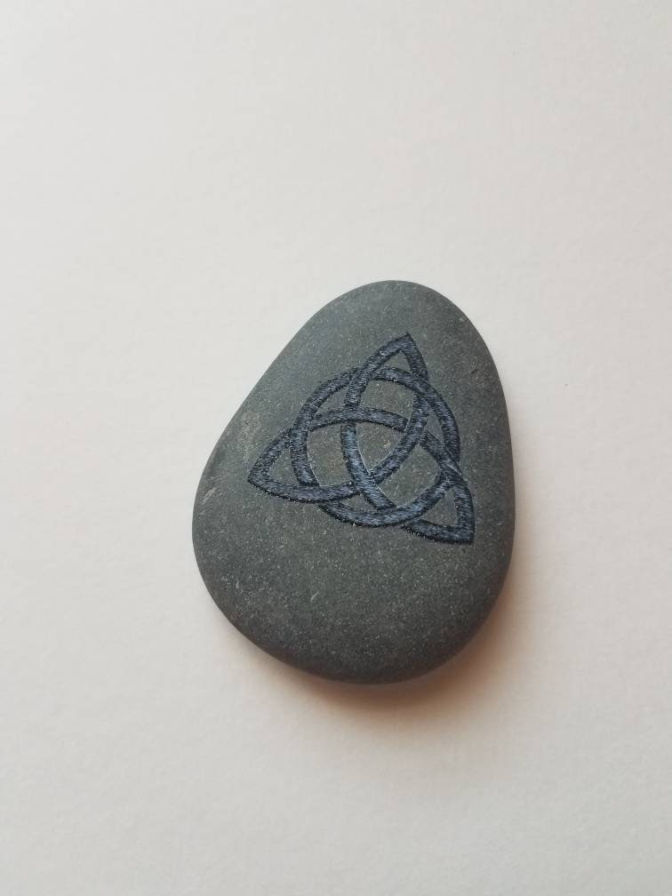Trinity Knot Engraved Worry Stone Free Personalized Etsy