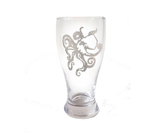 Octopus Pint Glass: Free Personalization, Octopus Gift