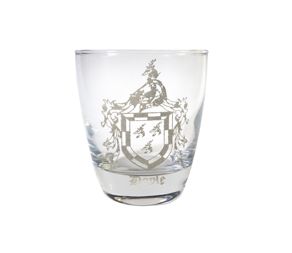 Doyle Irish Family Coat Of Arms Clear Lowball Rocks Glass 10oz Etsy Doyle irish family coat of arms clear lowball rocks glass 10oz etsy