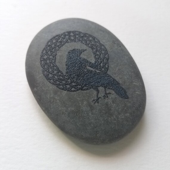 Celtic Raven Worry Stone, Engraved Palm Stone, Custom Personalization - Etsy New Zealand