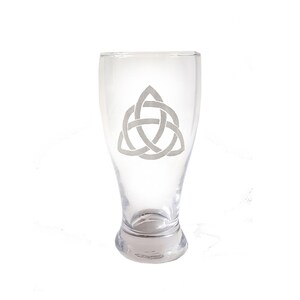 Trinity Pint Glass - Free Personalized Engraving, Triquetra, Beer Glass