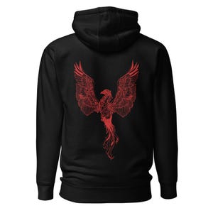 Phoenix Unisex Hoodie, Red Firebird Fantasy Design