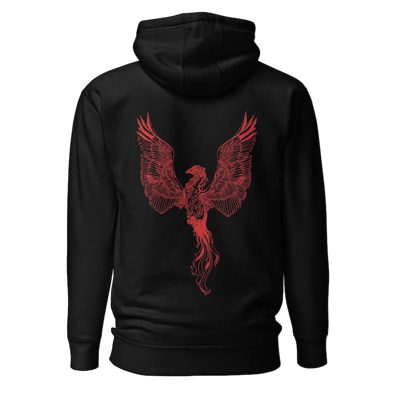 Phoenix Unisex Hoodie, Red Firebird Fantasy Design
