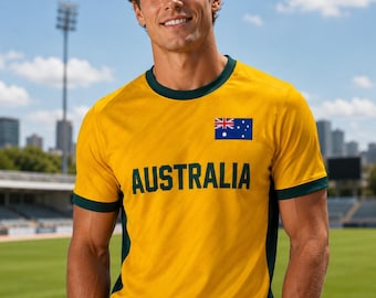 Australia Soccer Jersey Personalized Name Number Football Fan Shirt Gift Idea