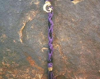 Celestial Hemp Keychain | Hand-Braided Natural Fiber Keychain | Rustic Boho Accessory