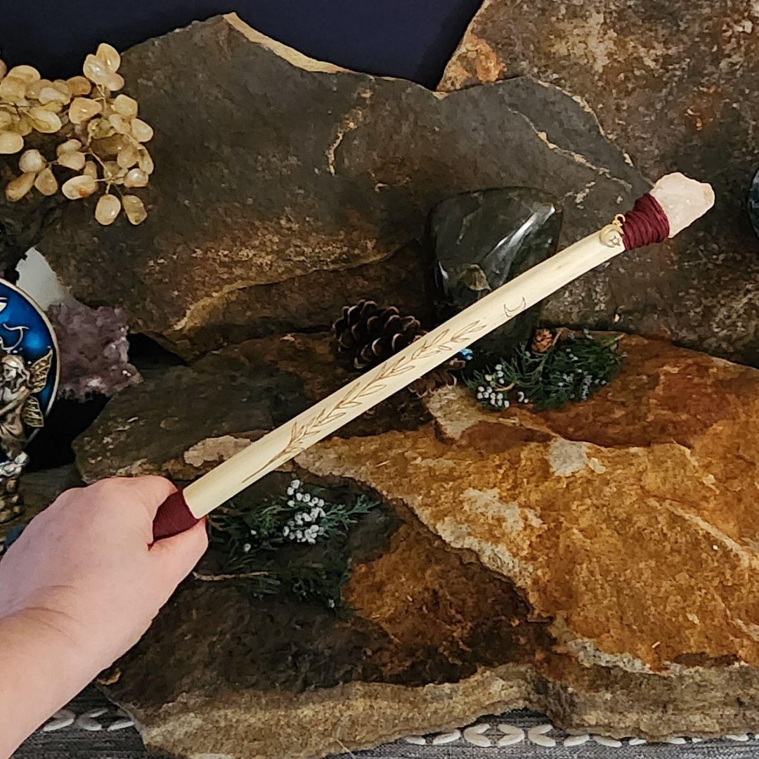 Hemp Tools Raw Quartz Hemp Wand | Handcrafted Ritual Tool - Etsy
