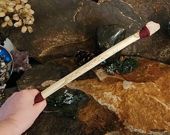 Raw Quartz Hemp Wand | Handcrafted Ritual Tool