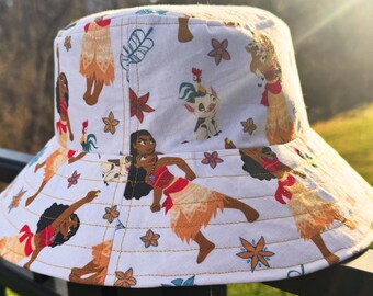 Dwustronny kapelusz typu bucket z motywem Disney Moana/Pua i Hei Hei