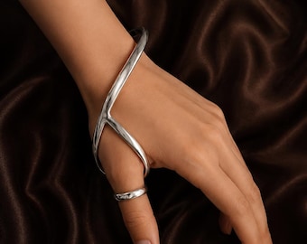 Brazalete/anillo de plata alemana hecho a mano para férula de pulgar para artritis, para soporte de la articulación carpometacarpiana y alivio del dolor.