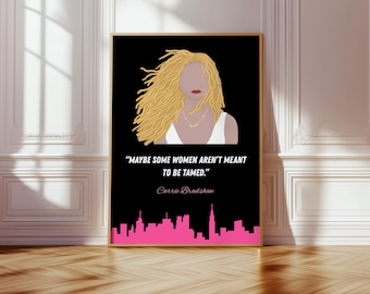 Plakat ścienny „Seks w wielkim mieście”, cytat Carrie Bradshaw z filmu „Satan w wielkim mieście”, dziewczęcy plakat HD do dekoracji domu, do pobrania w wersji cyfrowej, bez ramki, wydruk koktajlowy