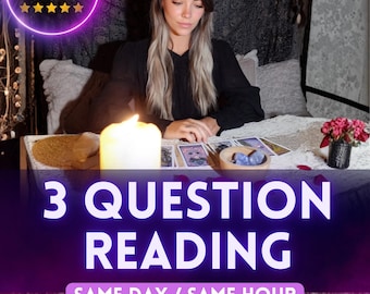 3-Question Tarot Reading: Same Day Delivery, Deep Insight