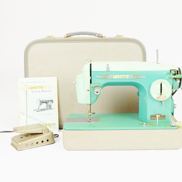 Mint Green Mid Century Sewing Machine - White Sewing Machine Corp