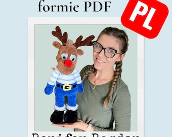 Patrón de reno a crochet – Amigurumi navideño de peluche Bogdan (Patrón en PDF) Pl