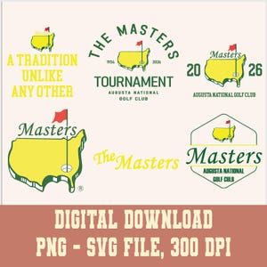 Augusta Golf PNG Bundle, Spring Tournament Sublimation, Green Jacket Sunday Golf PNG, 2026 Georgia Golf Fan Graphic, Digital Download