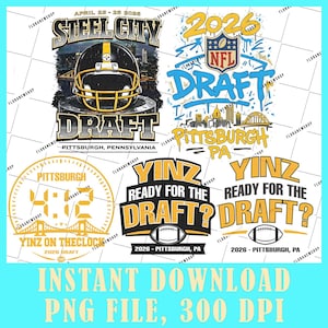 Pittsburgh Draft 2026 PNG, Sublimação de Futebol Americano da Cidade do Aço, Arte para Festa do Dia do Draft, Design de Capacete de Futebol Americano Profissional, Arquivo para Download Digital