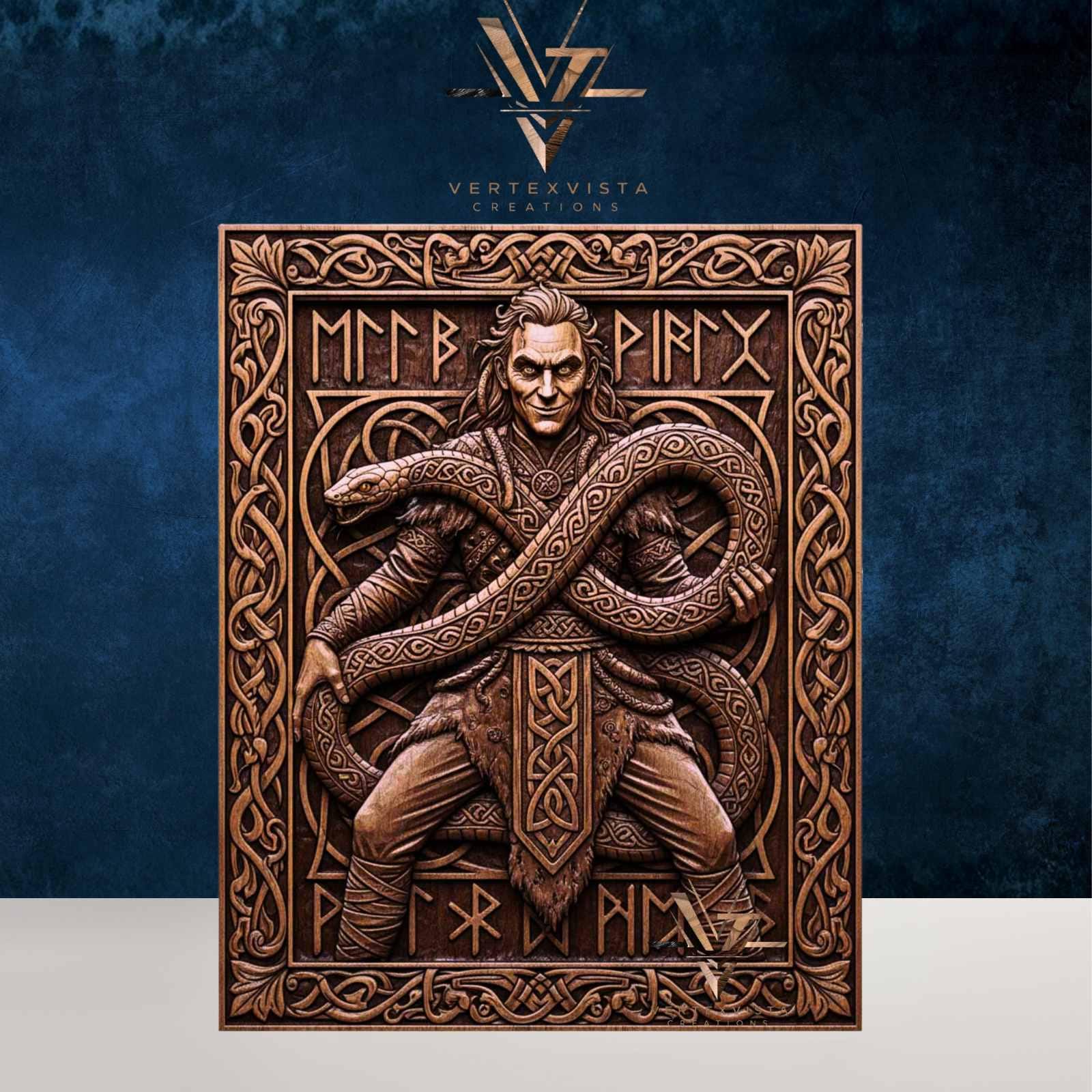 Loki S Rune Loki Norse Mythology Bas-relief STL | Viking Wall Art 3D Model | Nordic ...