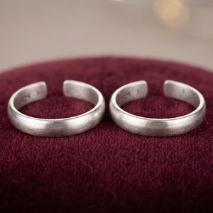 Adjustable 925 Sterling Silver Simple Toe Ring Set Of 2 | Silver Open Band Toe Rings | Minimalist Toe Rings | Gift for Her