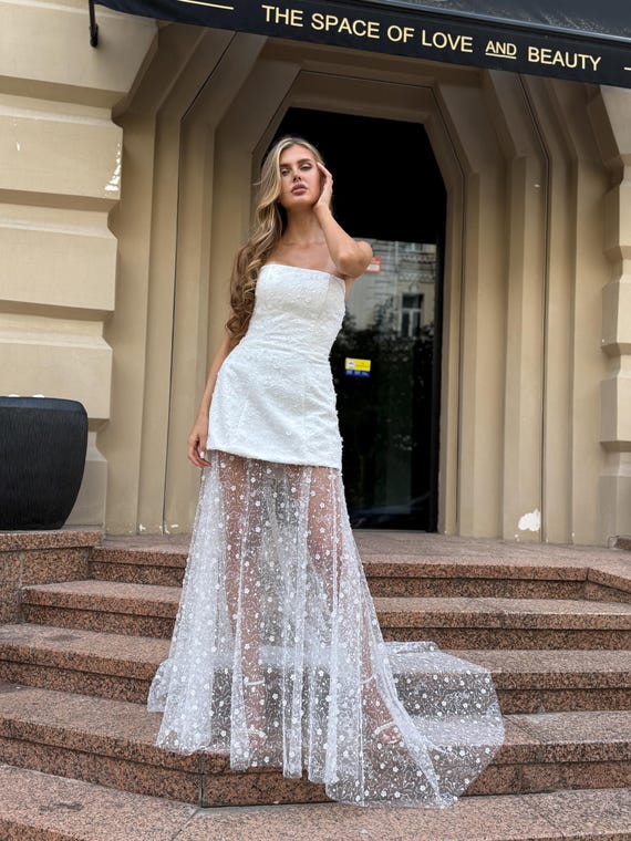 mesh corset wedding dress Sequin Long Bridal A Line Corset Wedding Dress