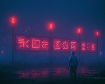 Cyberpunk Digital Print: Dystopian Memory Firewall Art (Digital Download)