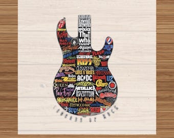 Rock and Roll Legends Guitar DTF: Music Teacher Gift