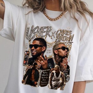 R&B Tour Vibes DTF Transfer , Usher Chris Brown Inspired Graphic, Raymond Brown dtf Design, Retro Concert dtf, Music Sublimation dtf imagem 6