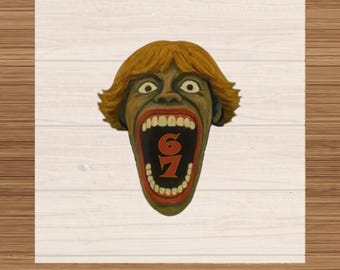 Scary Monster #67 DTF Heat Transfer, Ready to Press