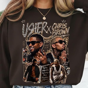 R&B Tour Vibes DTF Transfer , Usher Chris Brown Inspired Graphic, Raymond Brown dtf Design, Retro Concert dtf, Music Sublimation dtf imagem 7