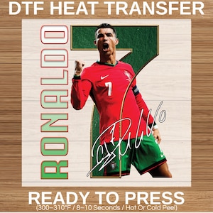 Ronaldo   CR7 Football Birthday Gift DTF Transfer,Soccer Legend DTF Heat Transfer, Football Player Number 7 Design, Ready To Press DTF