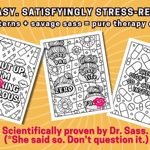 Mom Rage Coloring Pages | Funny Swear Word Stress Relief Book | Printable Women's Therapy image 4