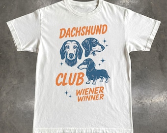 Dachshund T-Shirt: Wiener Club Graphic Tee, Retro Doxie Shirt, Dog Lover Gift