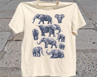 Elephant T-Shirt: Vintage Wildlife Animal Lover Graphic Tee